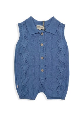 Wholesale Baby 100% Organic Cotton with GOTS Certified Knitwear Overalls 0-12M Patique 1061-21119 - Uludağ Triko (1)