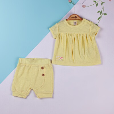 Wholesale Baby 2-Piece Set with T-shirt and Shorts 6-18M BabyZ 1097-5740 Жёлтый 