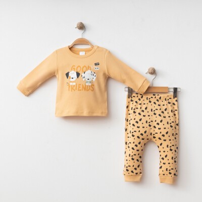 Wholesale Baby Boy 2-piece Badi and Pants Set 3-12M Gümüş Baby 2043-2100 - 2