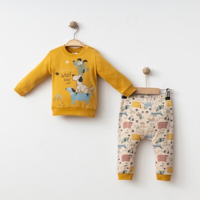 Wholesale Baby Boy 2-Piece Body and Pants Set 6-18M Gümüş Baby 2043-002090 - 3