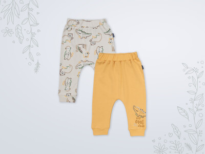 Wholesale Baby Boy 2-piece Pants Set 3-18M Miniworld 1003-18500 Горчичный