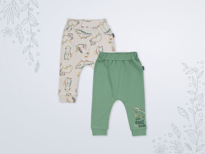 Wholesale Baby Boy 2-piece Pants Set 3-18M Miniworld 1003-18500 Темно-зелёный 