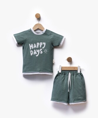 Wholesale Baby Boy 2-Piece Patterned T-shirt and Shorts Set 6-36M Flexi Baby 2063-216387 Зелёный 