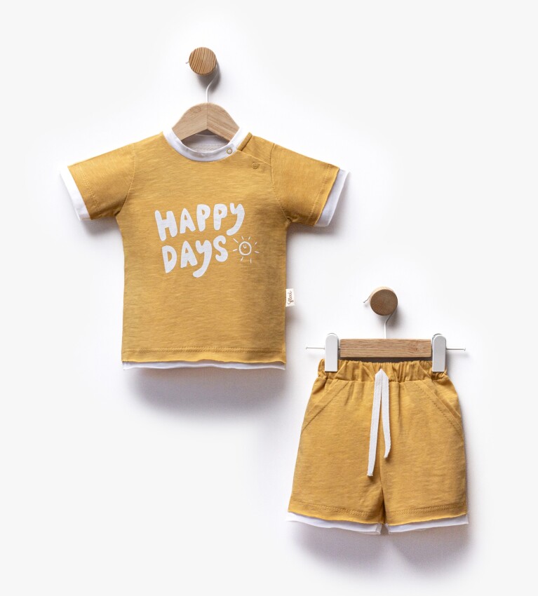 Wholesale Baby Boy 2-Piece Patterned T-shirt and Shorts Set 6-36M Flexi Baby 2063-216387 - 2