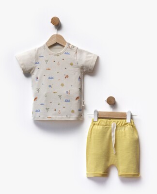 Wholesale Baby Boy 2-Piece Patterned T-shirt and Shorts Set 6-36M Flexi Baby 2063-216388 - Flexi Baby (1)