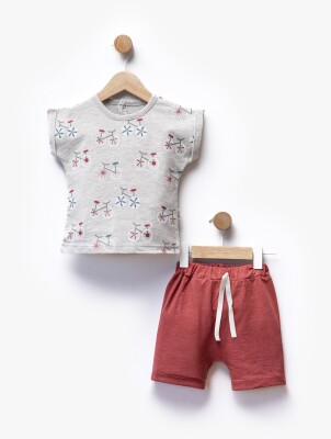 Wholesale Baby Boy 2-Piece Printed T-Shirt and Shorts Set 6-36M Flexi Baby 2063-216393 Красный