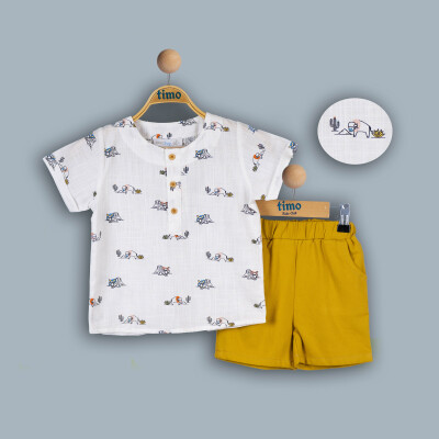 Wholesale Baby Boy 2-Piece Shirt and Shorts Set 6-24M Timo 1018-TE4DT202242051 Киноварь