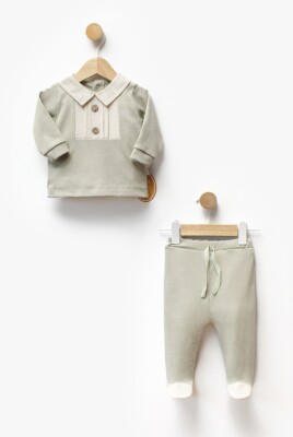 Wholesale Baby Boy 2pcs Linen Body and Pants Set 3-9M Bebbemini 2065-BM-2328 Светло-зелёный 