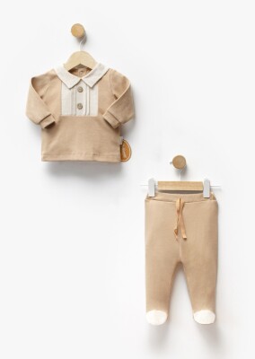 Wholesale Baby Boy 2pcs Linen Body and Pants Set 3-9M Bebbemini 2065-BM-2328 Молочно-кофейный