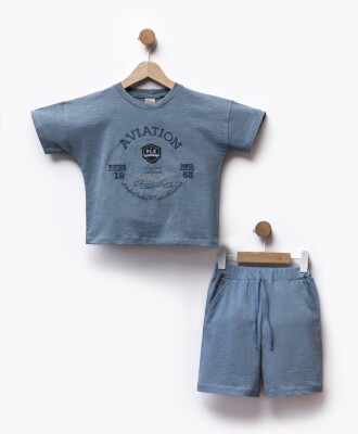 Wholesale Baby Boy 2pcs T-shirt and Shorts Set 2-5Y Flexi Baby 2063-216396 Темно голубой 