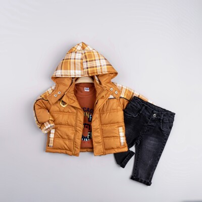 Wholesale Baby Boy 3-Piece Coat Sweat and Jeans Trousers Set 6-24M Bubbly 2035-2055 - 1