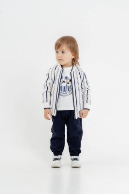 Wholesale Baby Boy 3-Piece College Jacket, T-Shirt and Pants Set 9-24M Lemon 1015-9997 - Lemon