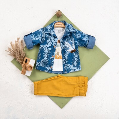 Wholesale Baby Boy 3-Piece Jacket, Pants and T-shirt Set 6-24M 6-24M Bubbly 2035-465 - Bubbly