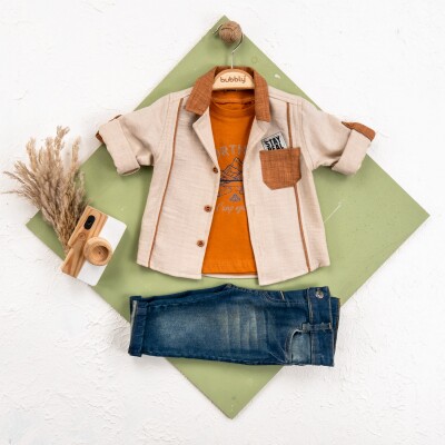 Wholesale Baby Boy 3-Piece Jacket, Pants and T-Shirt Set 6-24M Bubbly 2035-456 - 2