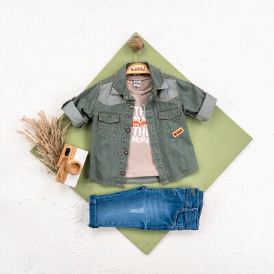 Wholesale Baby Boy 3-Piece Jacket, Pants ve T-shirt Set 6-24M Bubbly 2035-460 - Bubbly (1)