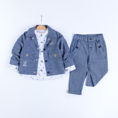 Wholesale Baby Boy 3-Piece Jacket, Shirt and Pants Set 9-24M Bombili 1004-6700 Жёлтый 