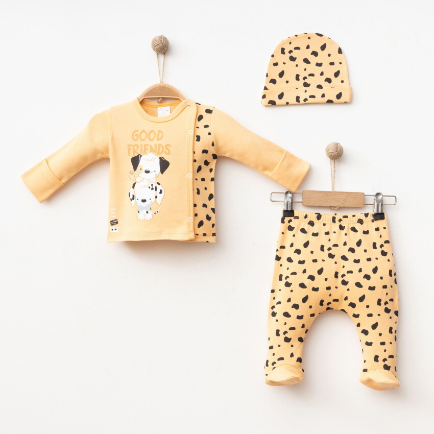 Wholesale Baby Boy 3-Piece Newborn Set 0-3M Gümüş Baby 2043-005005 - 6