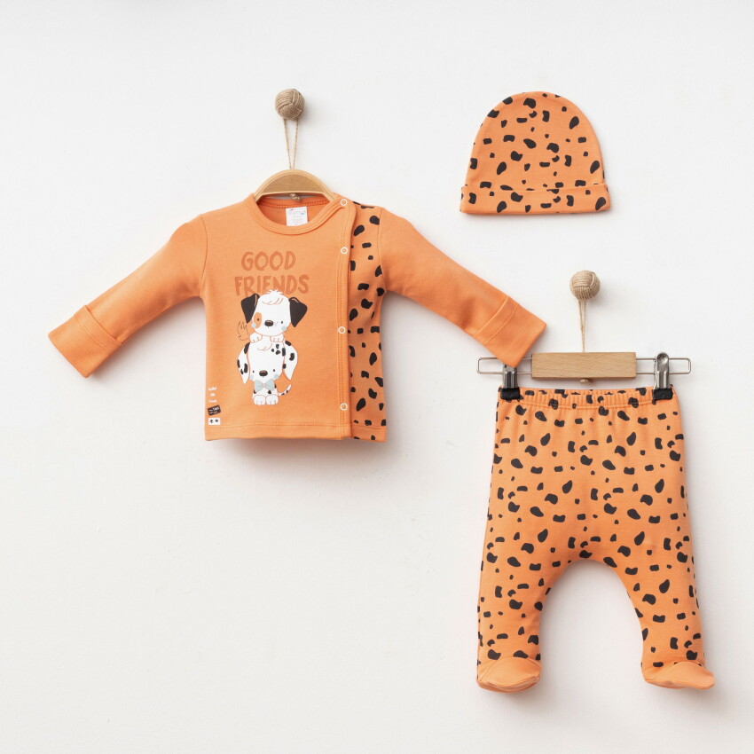 Wholesale Baby Boy 3-Piece Newborn Set 0-3M Gümüş Baby 2043-005005 - 7