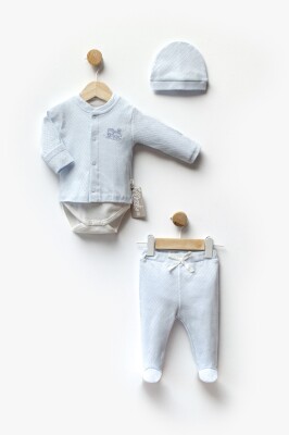 Wholesale Baby Boy 4-piece Newborn Baby Bootee Suit 0-3M Flexi Baby 2063-217574 Светло-голубой 