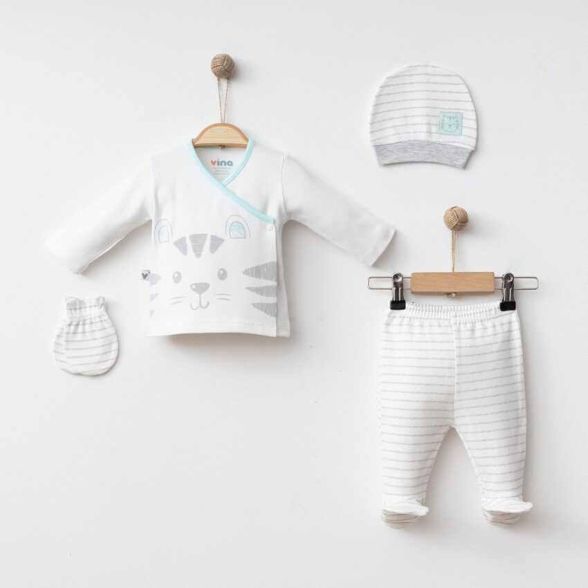 Wholesale Baby Boy 4pcs Newborn Set 0-1M Vina baby 2042-00105 - 2