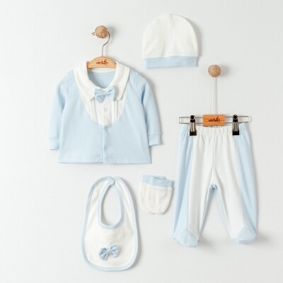 Wholesale Baby Boy 5-Pieces Newborn Set 0-6M Miniborn 2019-5157 Синий
