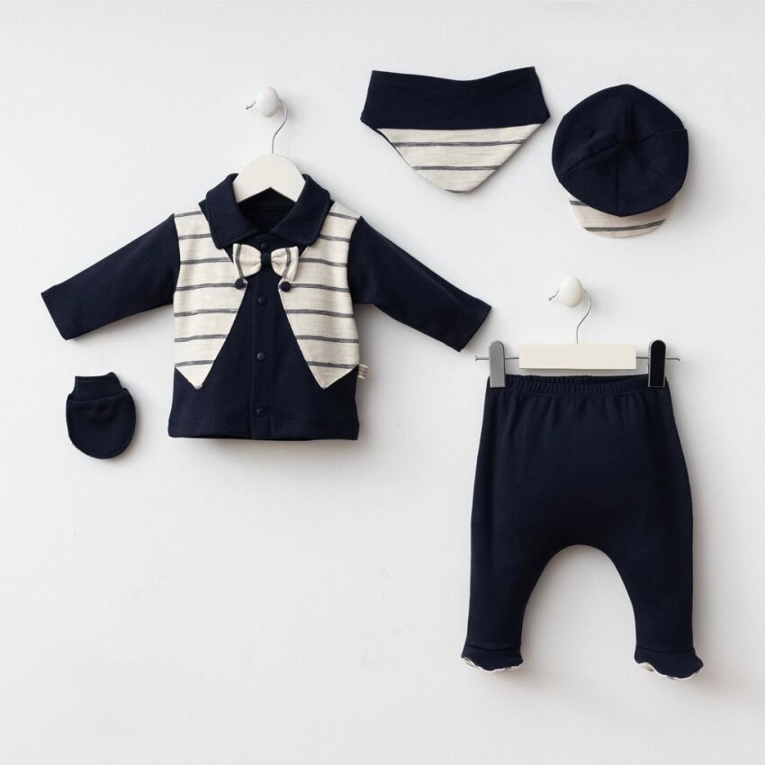 Wholesale Baby Boy 5pcs Newborn Set 0-3M Minizeyn 2014-7070 - 2