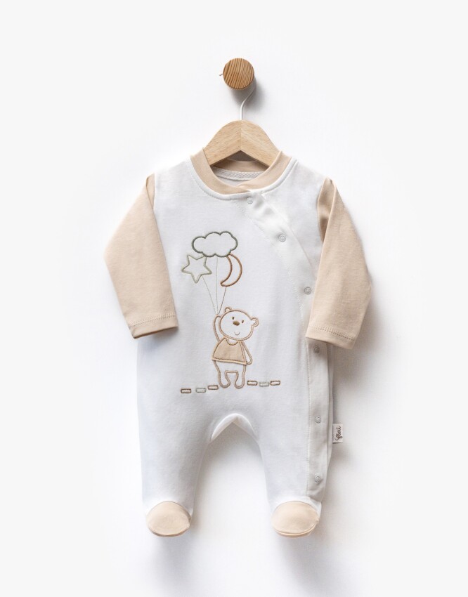 Wholesale Baby Boy Embroidered Jumpsuit 0-6M Flexi Baby 2063-252358 - 3