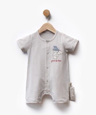 Wholesale Baby Boy Embroidered Jumpsuit 3-9M Flexi Baby 2063-236586 Серый 