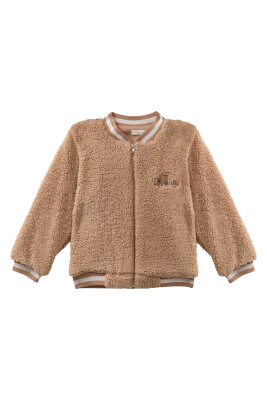 Wholesale Baby Boy Embroidery Detailed Plush Coat 6-48M Mininio 2062-252M1ARB22 - Mininio