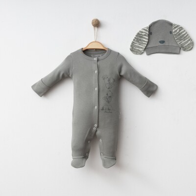 Wholesale Baby Boy Jumpsuit 0-3M Gümüş Baby 2043-0084-1 Хаки 