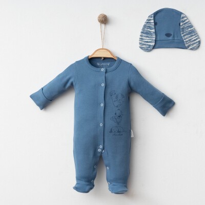 Wholesale Baby Boy Jumpsuit 0-3M Gümüş Baby 2043-0084-1 Индиговый 