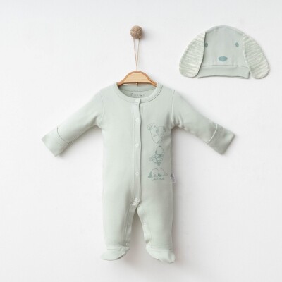 Wholesale Baby Boy Jumpsuit 0-3M Gümüş Baby 2043-0084-1 - 5