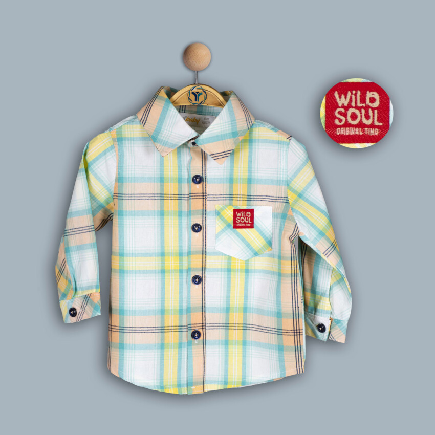 Wholesale Baby Boy Patterned Shirt 6-24M Timo 1018-TE4DÜ202242471 - 2