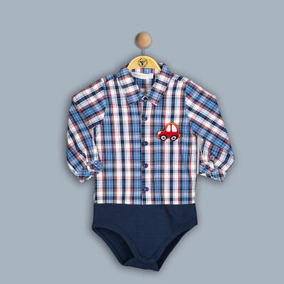 Wholesale Baby Boy Plaid Bodysuit 6-24M Timo 1018-TE4DÜ202243561 - Timo