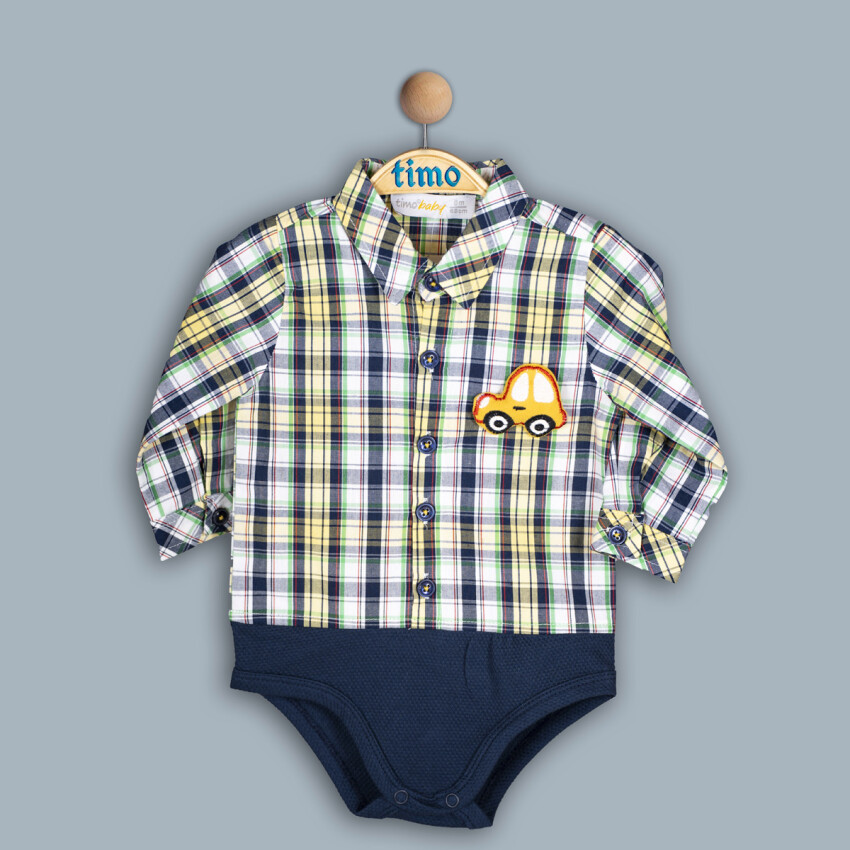 Wholesale Baby Boy Plaid Bodysuit 6-24M Timo 1018-TE4DÜ202243561 - 2