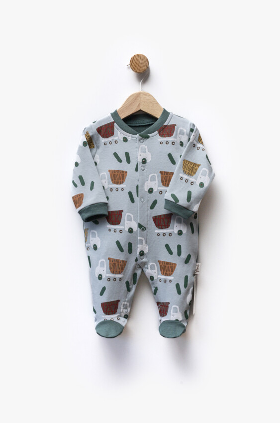 Wholesale Baby Boy Printed Jumpsuit 0-6M Flexi Baby 2063-252283 - 2