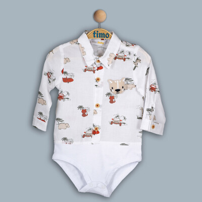 Wholesale Baby Boy Shirt Suitcase 6-24M Timo 1018-TE4DÜ042241601 Бежевый 