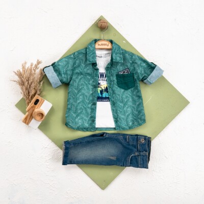Wholesale Baby Boy Shirt Trousers Set Suit 6-24M Bubbly 2035-443 - Bubbly (1)