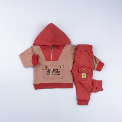 Wholesale Baby Boy Tracksuit Set 6-24M Bubbly 2035-4062 Бежевый 