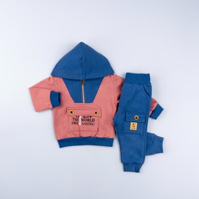 Wholesale Baby Boy Tracksuit Set 6-24M Bubbly 2035-4062 Роза