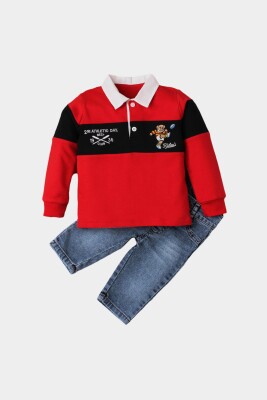 Wholesale Baby Boys 2-Piece Long Sleeve T-Shirt and Denim Pants 9-24M Kidexs 1026-35048 - 2