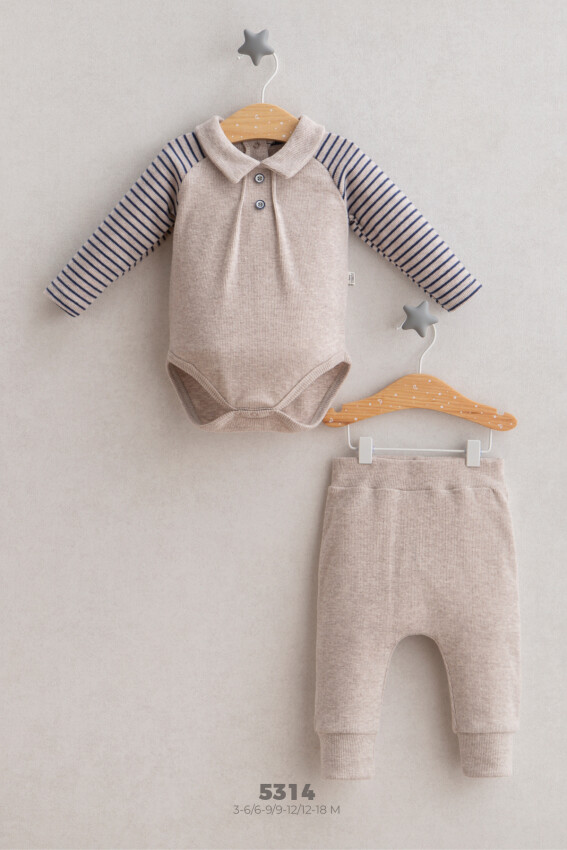 Wholesale Baby Boys 2-Piece Onesie and Pants Set 3-12M Tongs 1028-5314 - 1