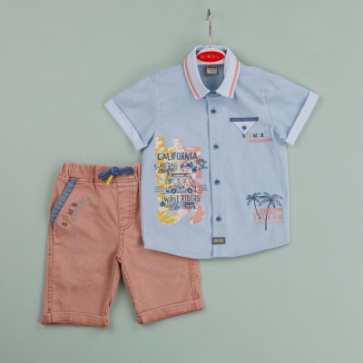 Wholesale Baby Boys 2-Piece Shirt and Denim Pants Set 9-24M Minibombili 1005-6449 - 1