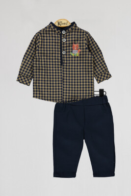 Wholesale Baby Boys 2-Piece Shirt and Pants Set 6-18M Kumru Bebe 1075-4032 Бежевый 