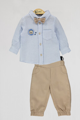 Wholesale Baby Boys 2-Piece Shirt and Pants Set 6-18M Kumru Bebe 1075-4052 Синий