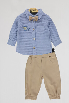 Wholesale Baby Boys 2-Piece Shirt and Pants Set 6-18M Kumru Bebe 1075-4052 Индиговый 