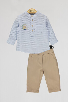 Wholesale Baby Boys 2-Piece Shirt and Pants Set 6-18M Kumru Bebe 1075-4054 Синий