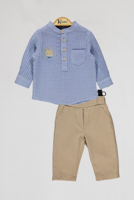 Wholesale Baby Boys 2-Piece Shirt and Pants Set 6-18M Kumru Bebe 1075-4054 Индиговый 