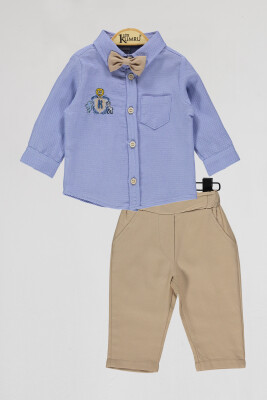 Wholesale Baby Boys 2-Piece Shirt and Pants Set 6-18M Kumru Bebe 1075-4076 Индиговый 