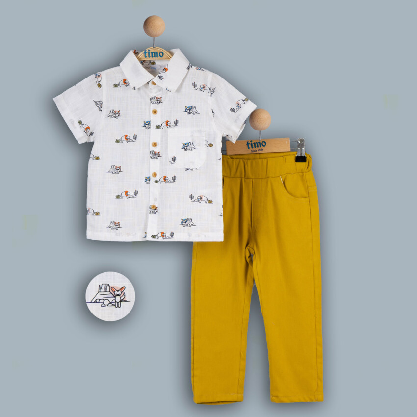 Wholesale Baby Boys 2-Piece Shirt and Pants Set 6-24M Timo 1018-TE4DT202243131 - 3